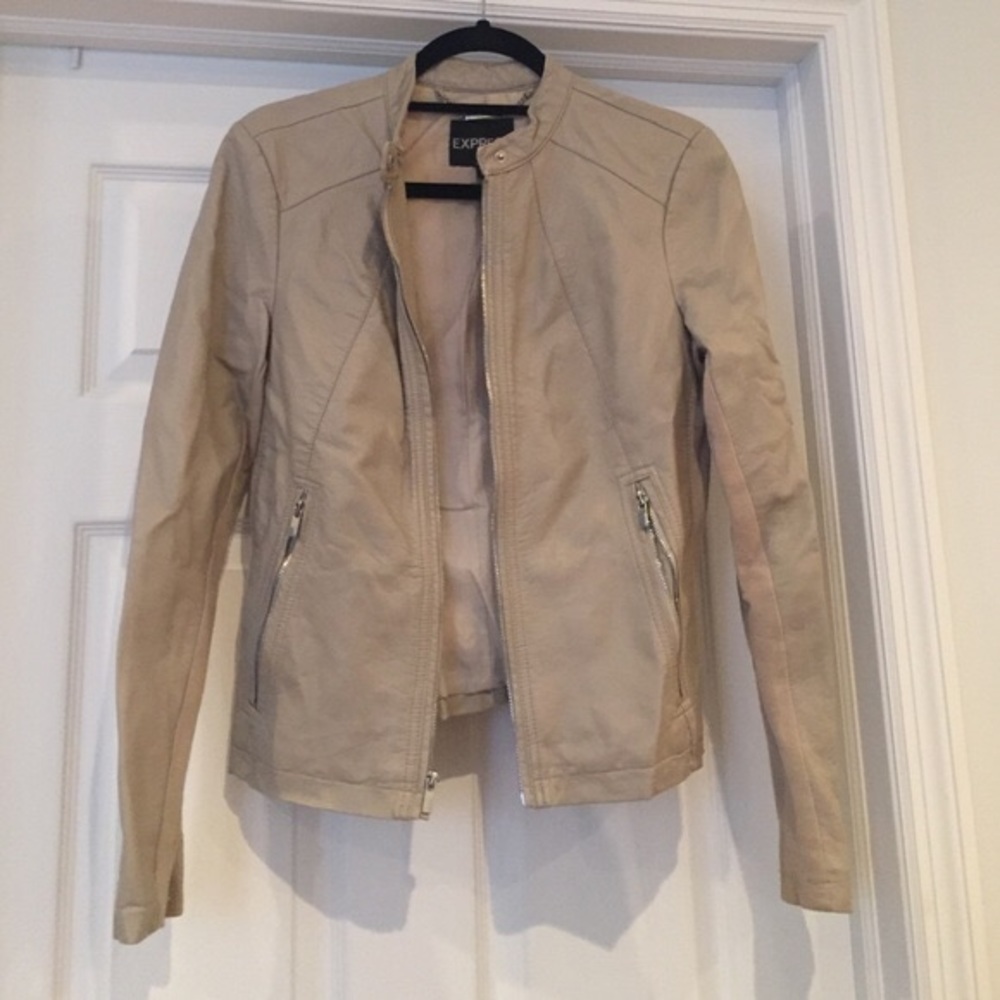 Nude Faux Leather Jacket